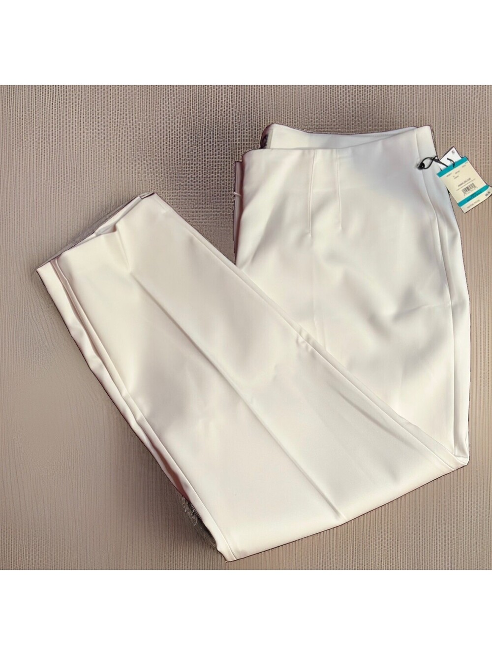 NWT Anne Klein Dress Pants Womens Size 16 White Flat Front Straight Leg Trousers